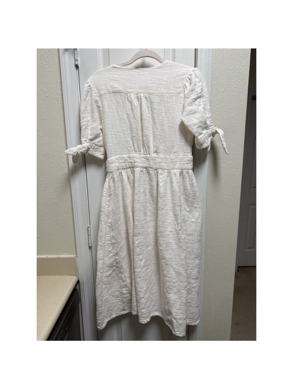 Free People Free-est Love Of My Life Off White Cotton Midi Dress Size Medium - Picture 4 of 8
